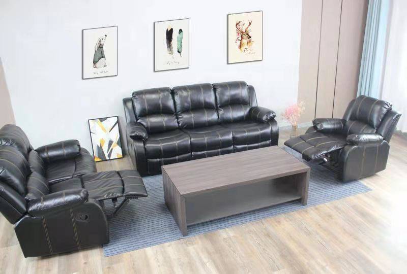 Columbia Recliner Lounge Suite | Black (3RR+2RR+1R) - Image 4