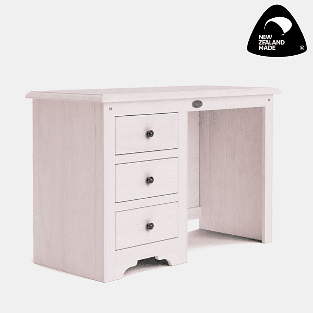 Whitewash - Villager 3 Drawer Desk