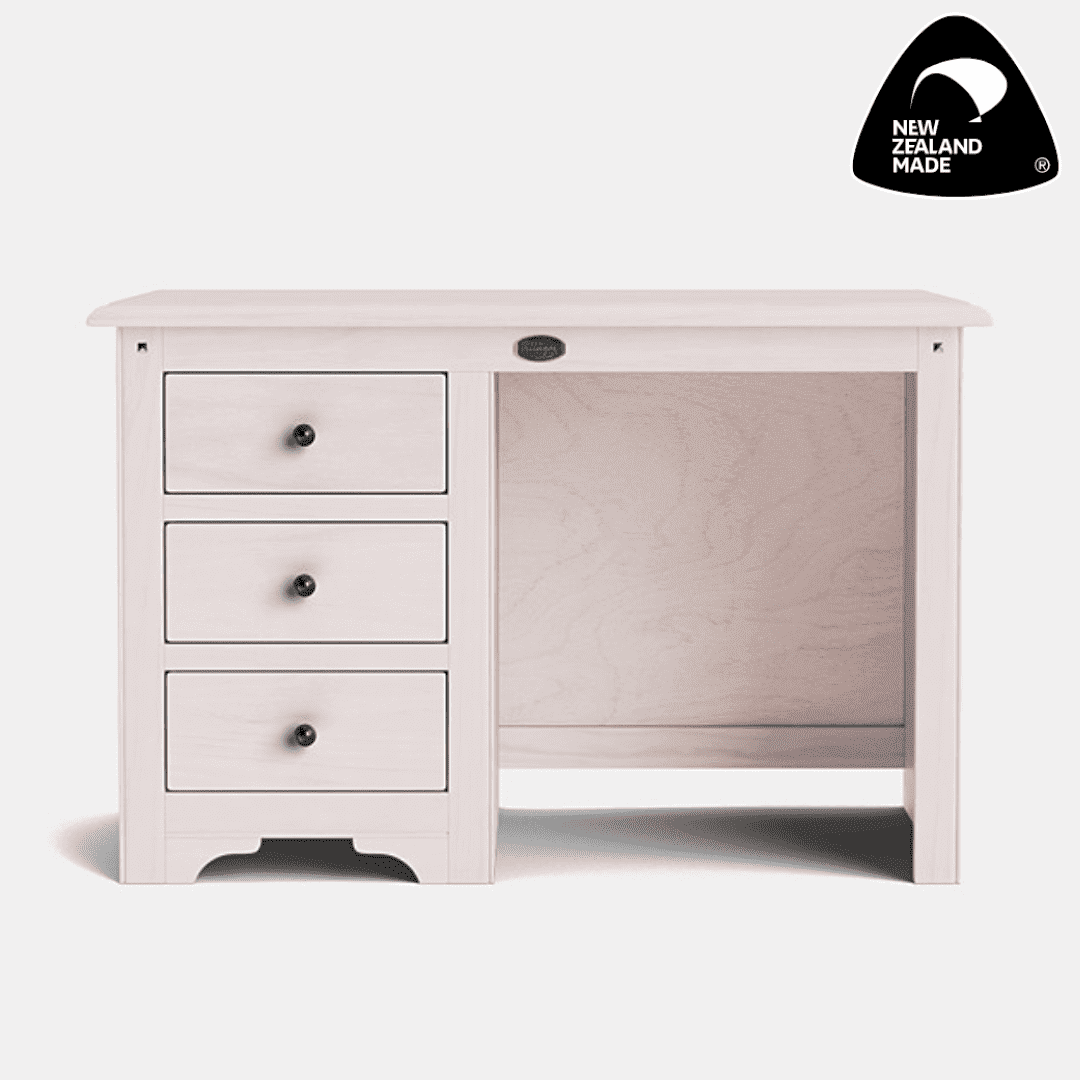 Whitewash - Villager 3 Drawer Desk