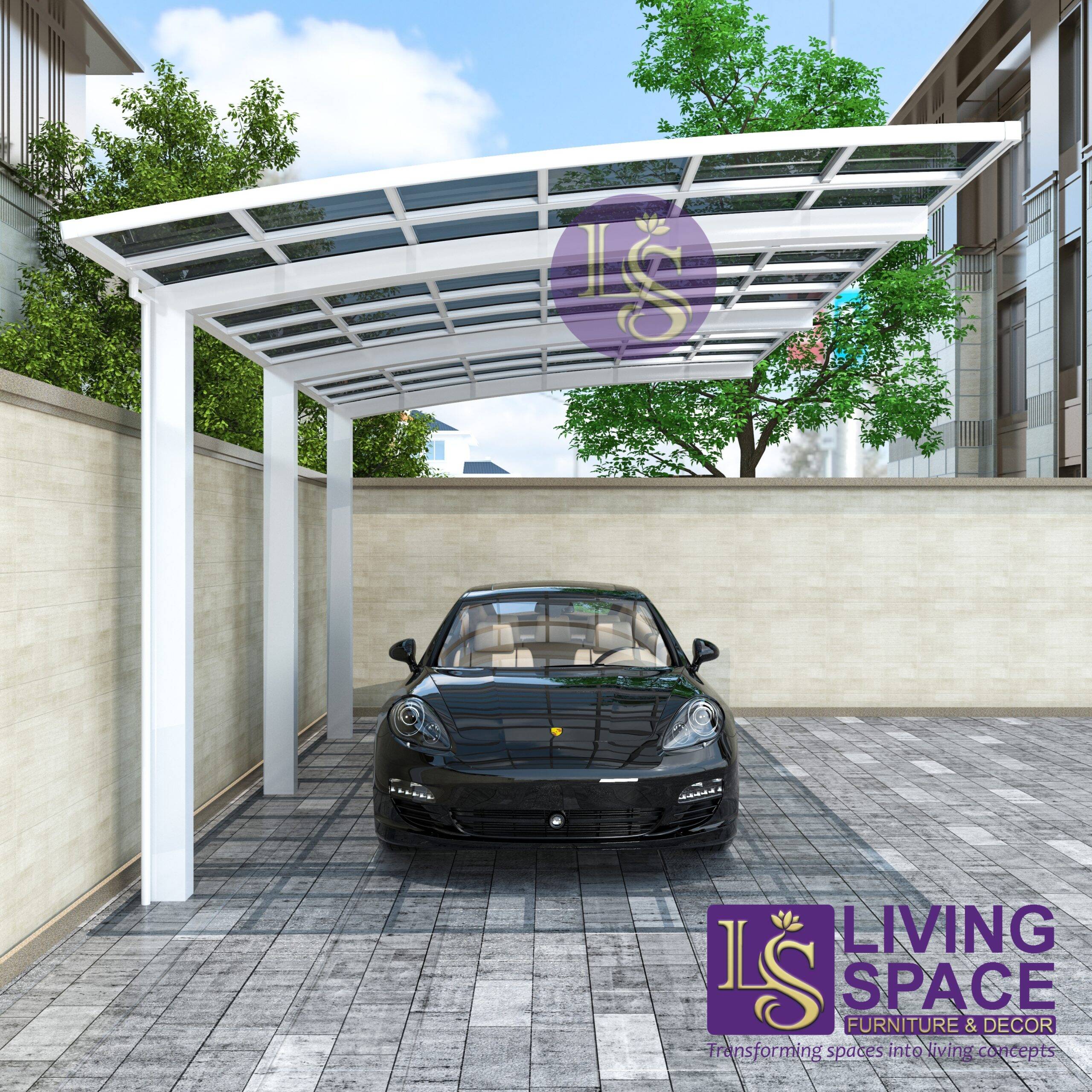 Cantilever Single Carport White