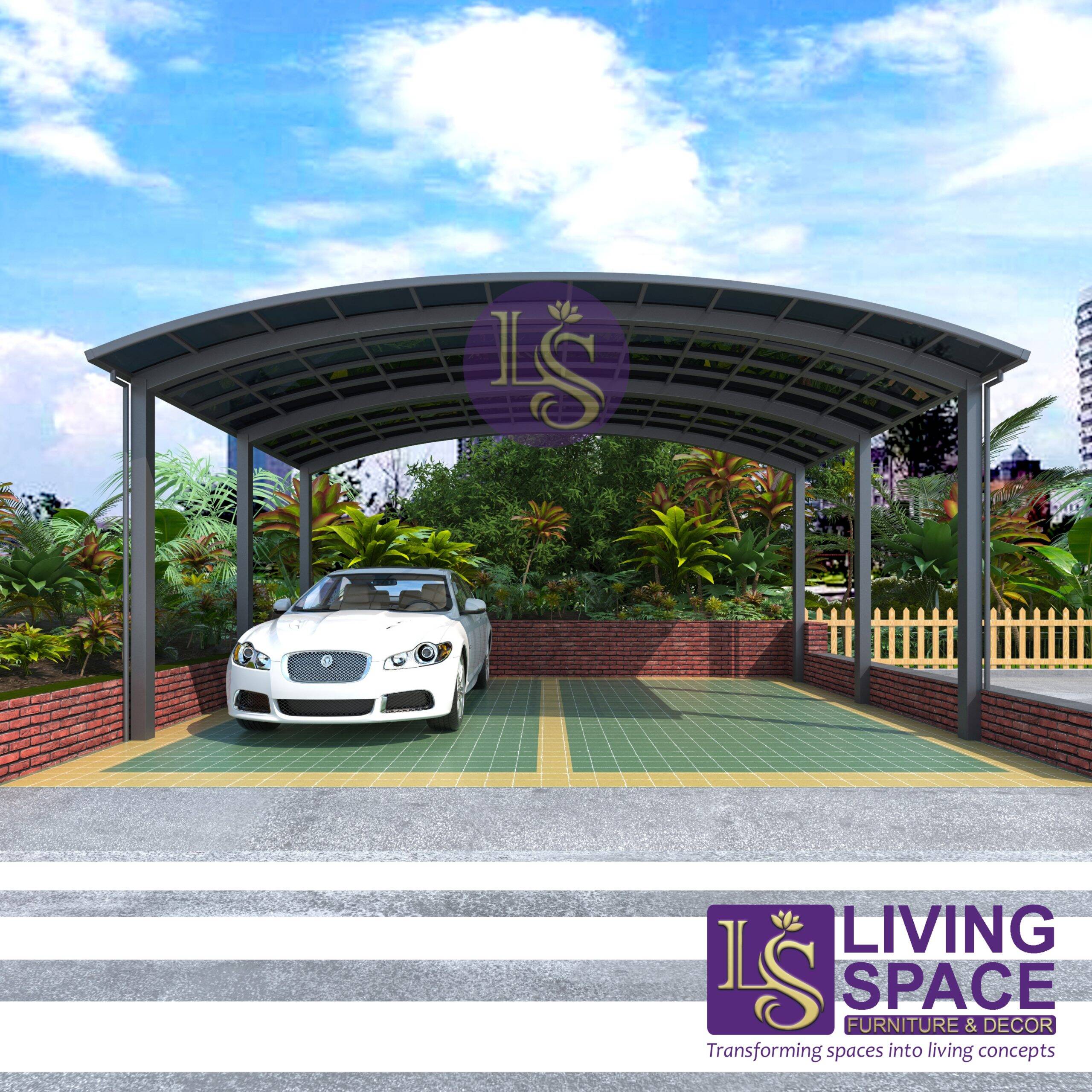 M-Shape Double Carport | Grey - Image 2