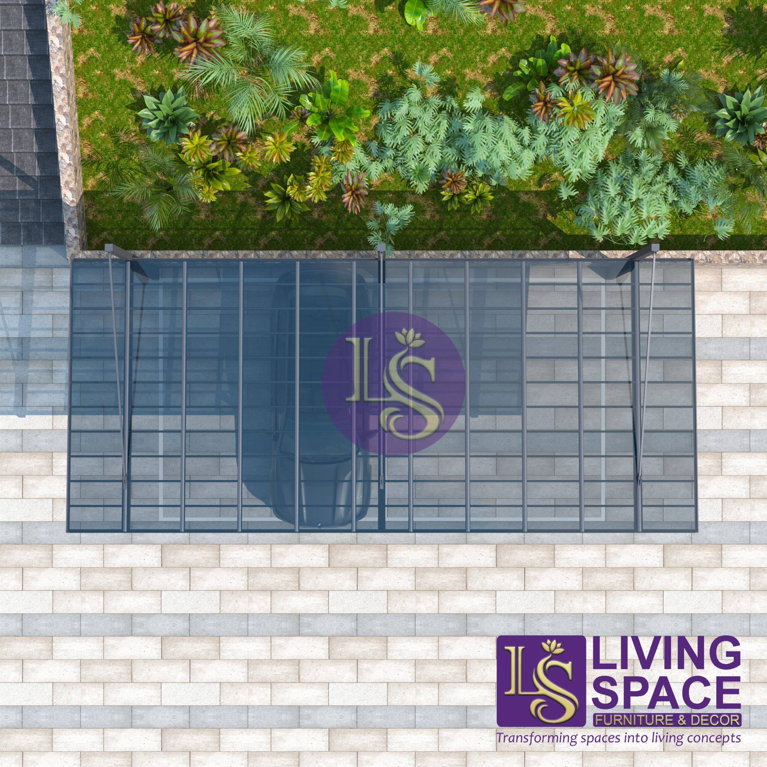 Back-Pull Cantilever Double Carport | Grey - Image 5