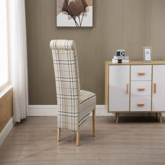 Arcade High Back Checkered Fabric Chair