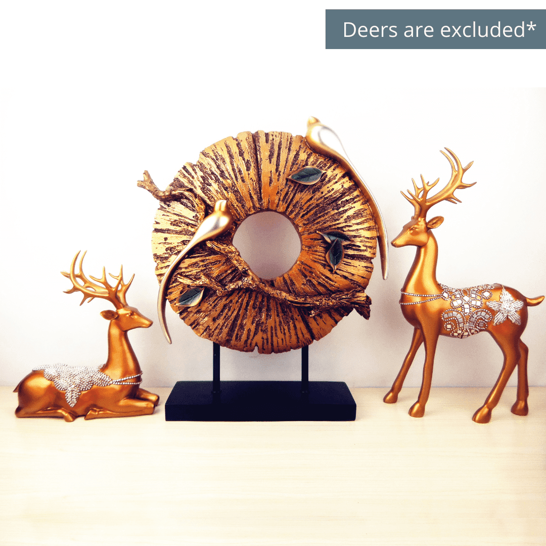 Round Gold Bird Home Decor