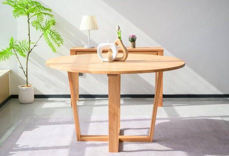 round wooden dining table