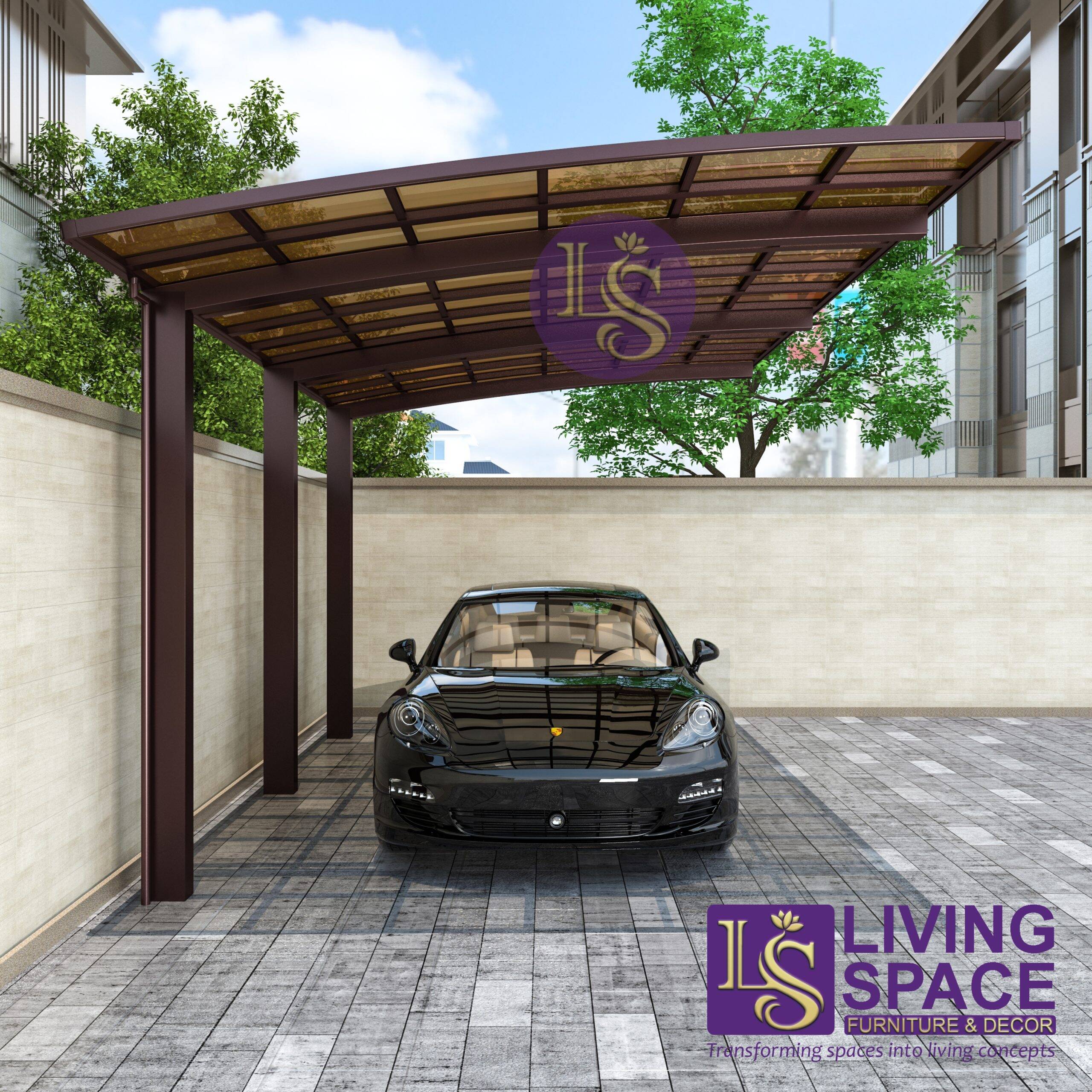 Cantilever Single Carport Brown