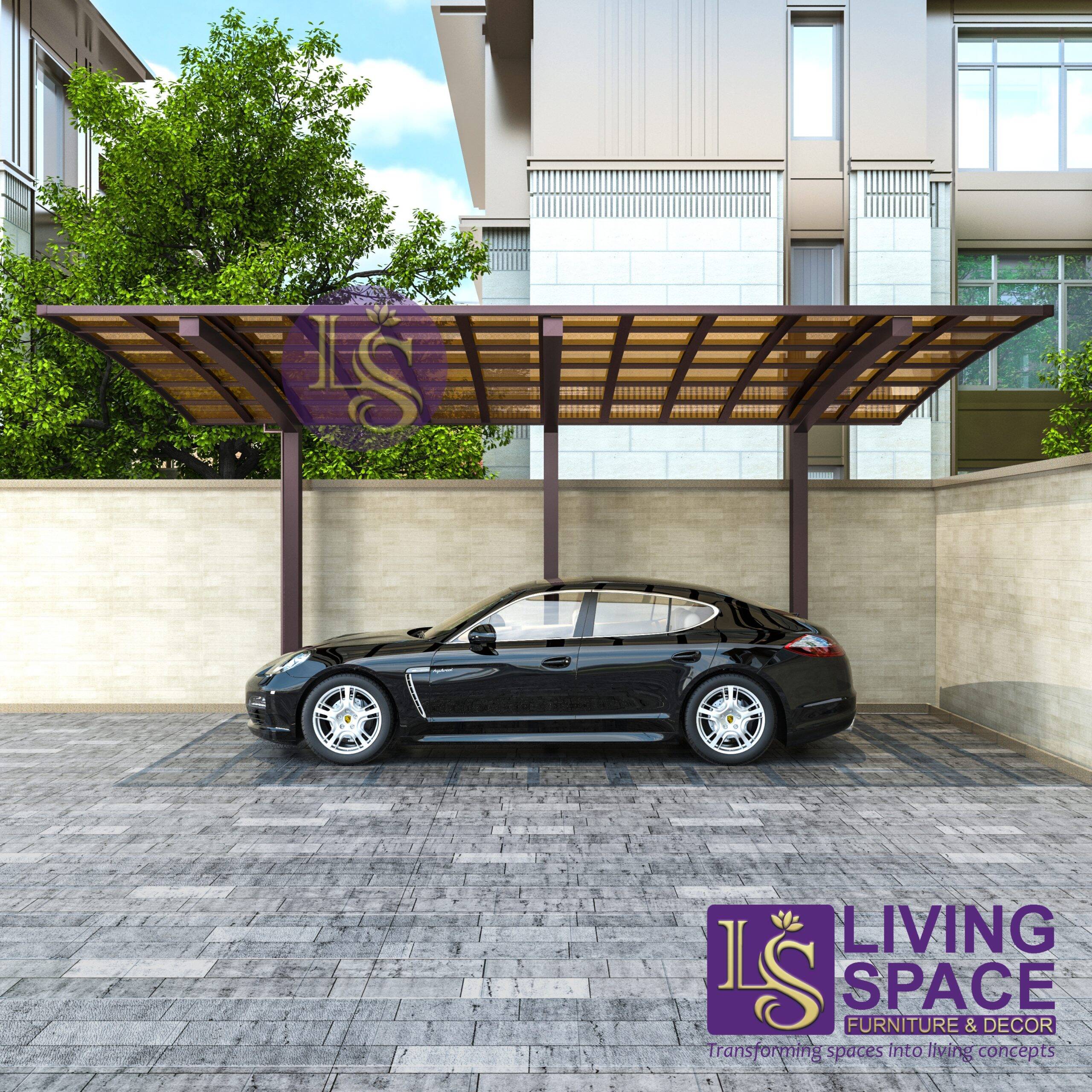 Cantilever Single Carport Brown