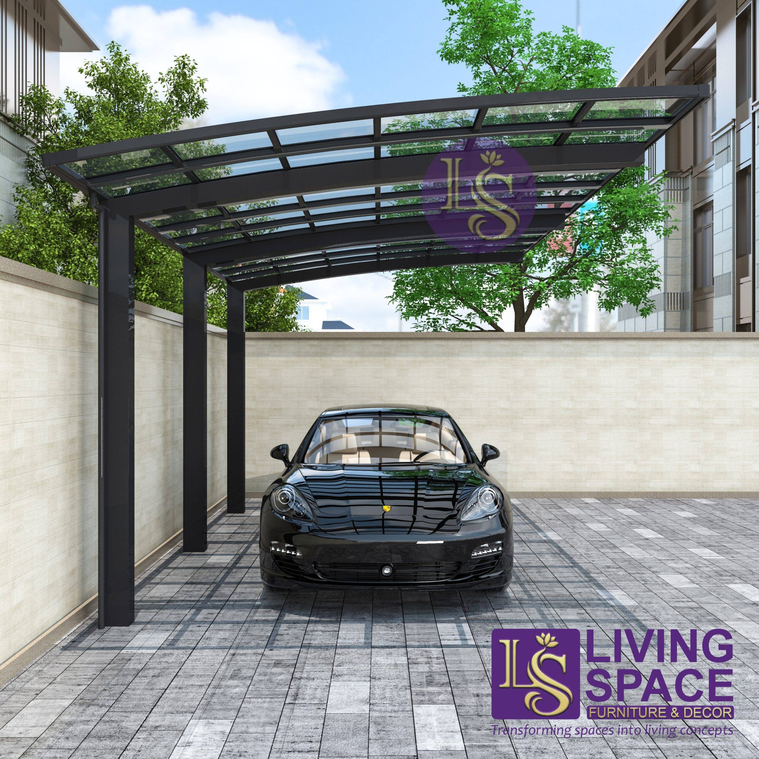 Cantilever Single Carport Black