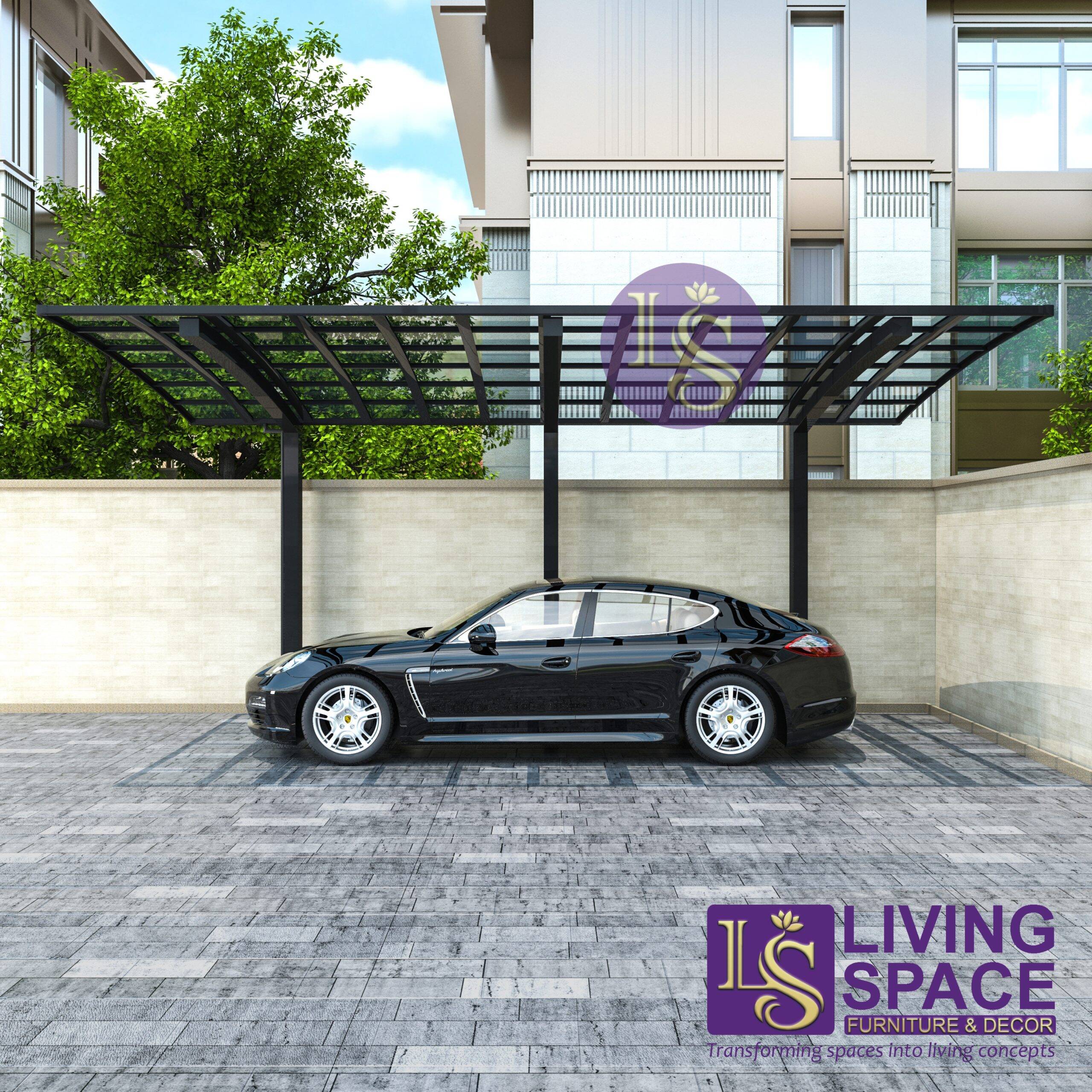 Cantilever Single Carport Black