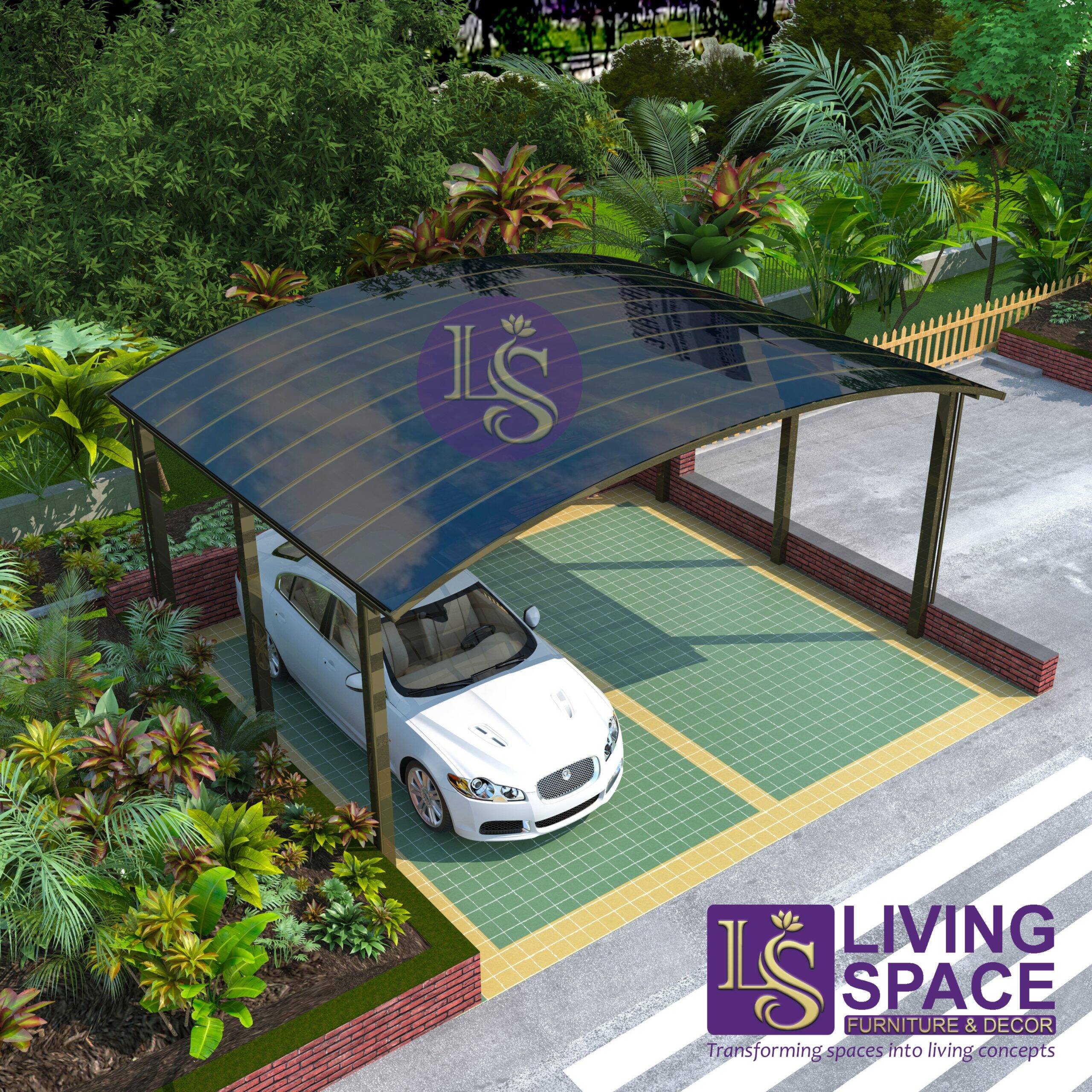 M-Shape Double Carport | Champagne - Image 4