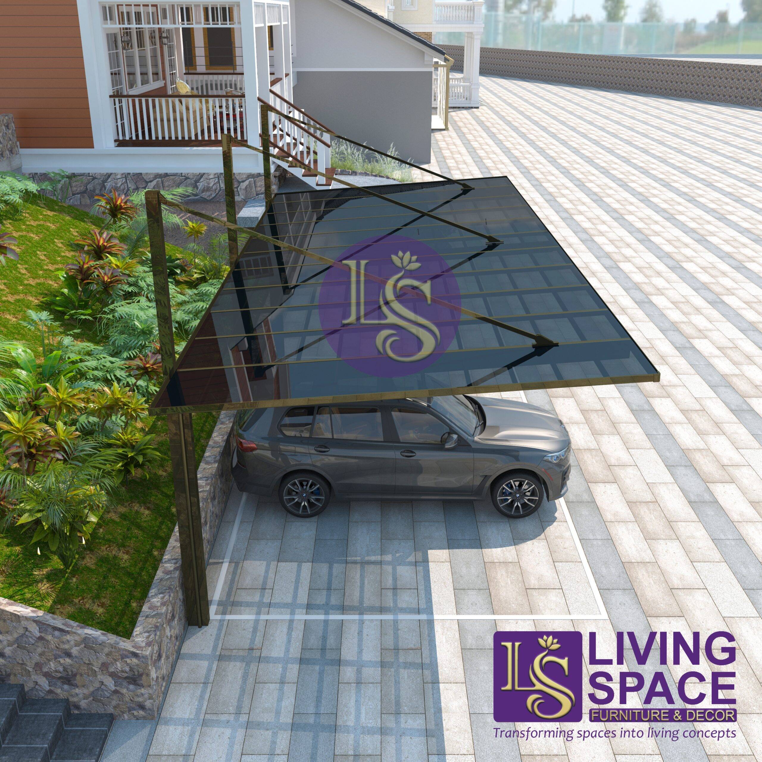 Back-Pull Cantilever Double Carport | Champagne - Image 5