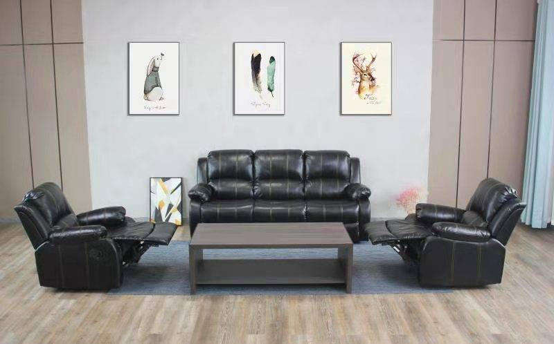 Maryland Recliner Lounge Suite | Black (3RR+1R+1R) - Image 2