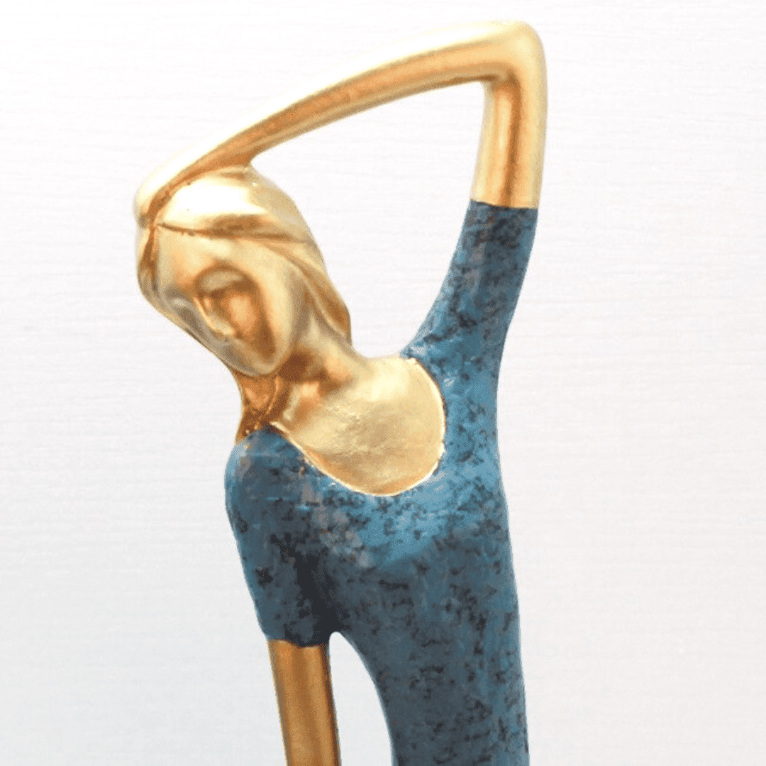 Blue Girl With Round Sculpture