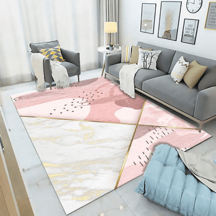 A rug along with couple of couches in a living room in New Zealand