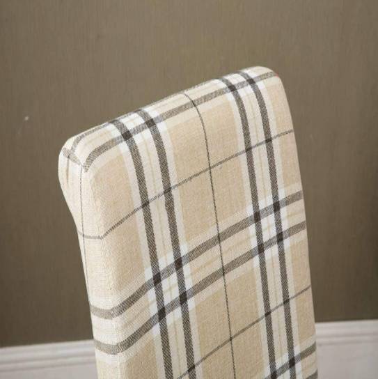 Arcade High Back Checkered Fabric Chair | Set of 2 - Image 4