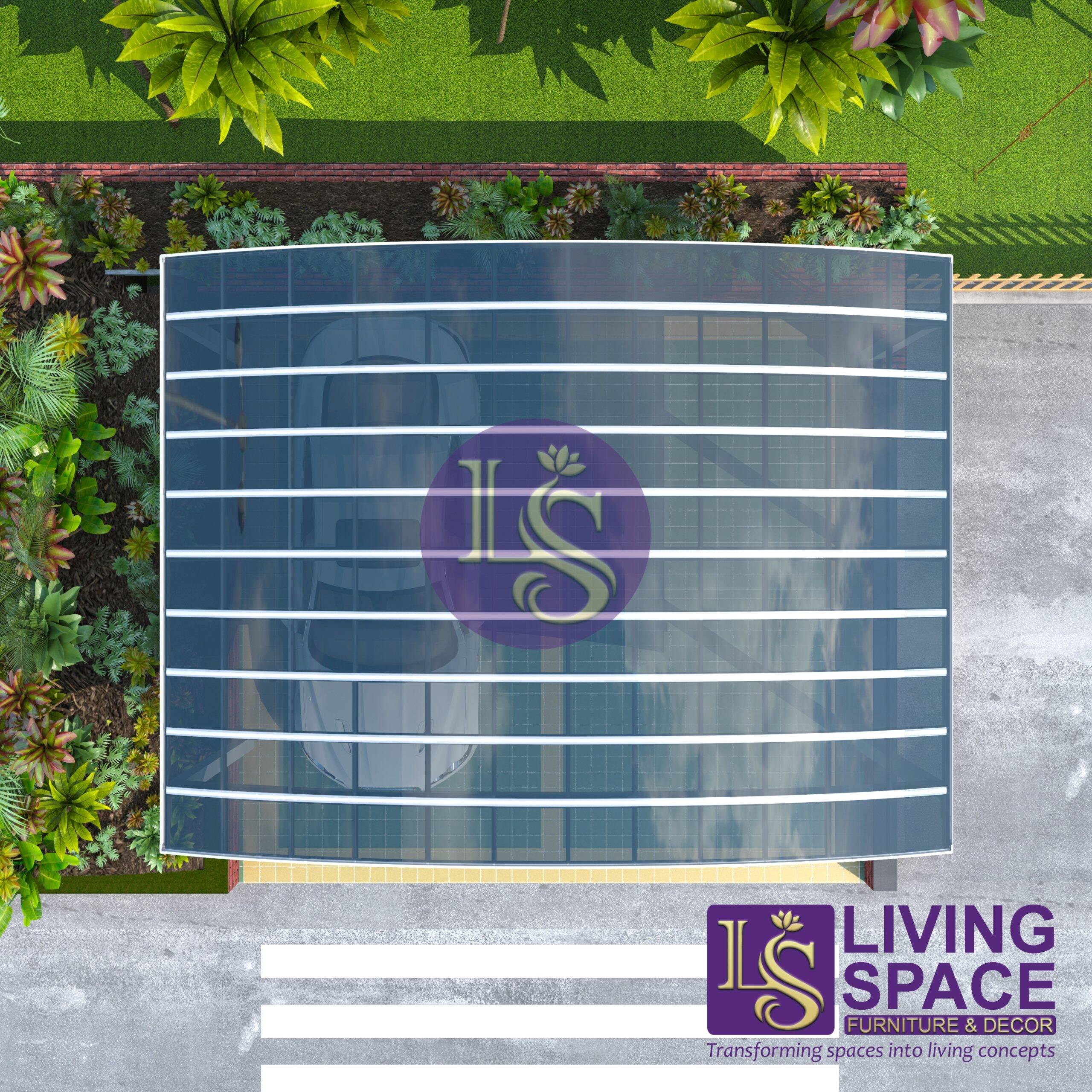 M-Shape Double Carport | White - Image 2