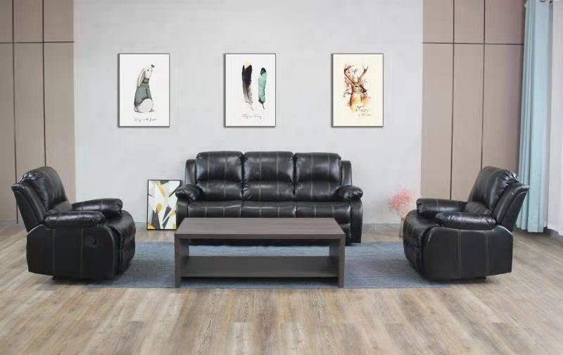 Maryland Recliner Lounge Suite | Black (3RR+1R+1R) - Image 3