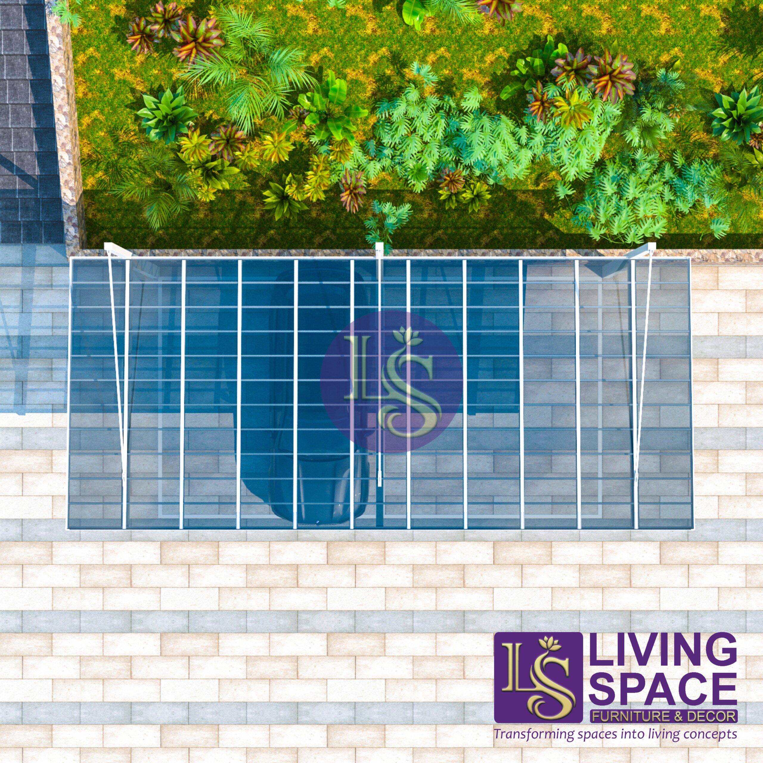 Back-Pull Cantilever Double Carport | White - Image 5