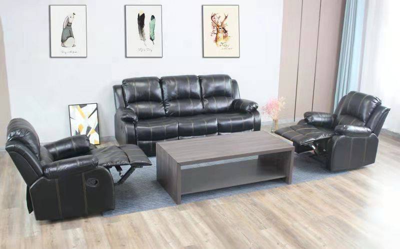 Maryland Recliner Lounge Suite | Black (3RR+1R+1R) - Image 4