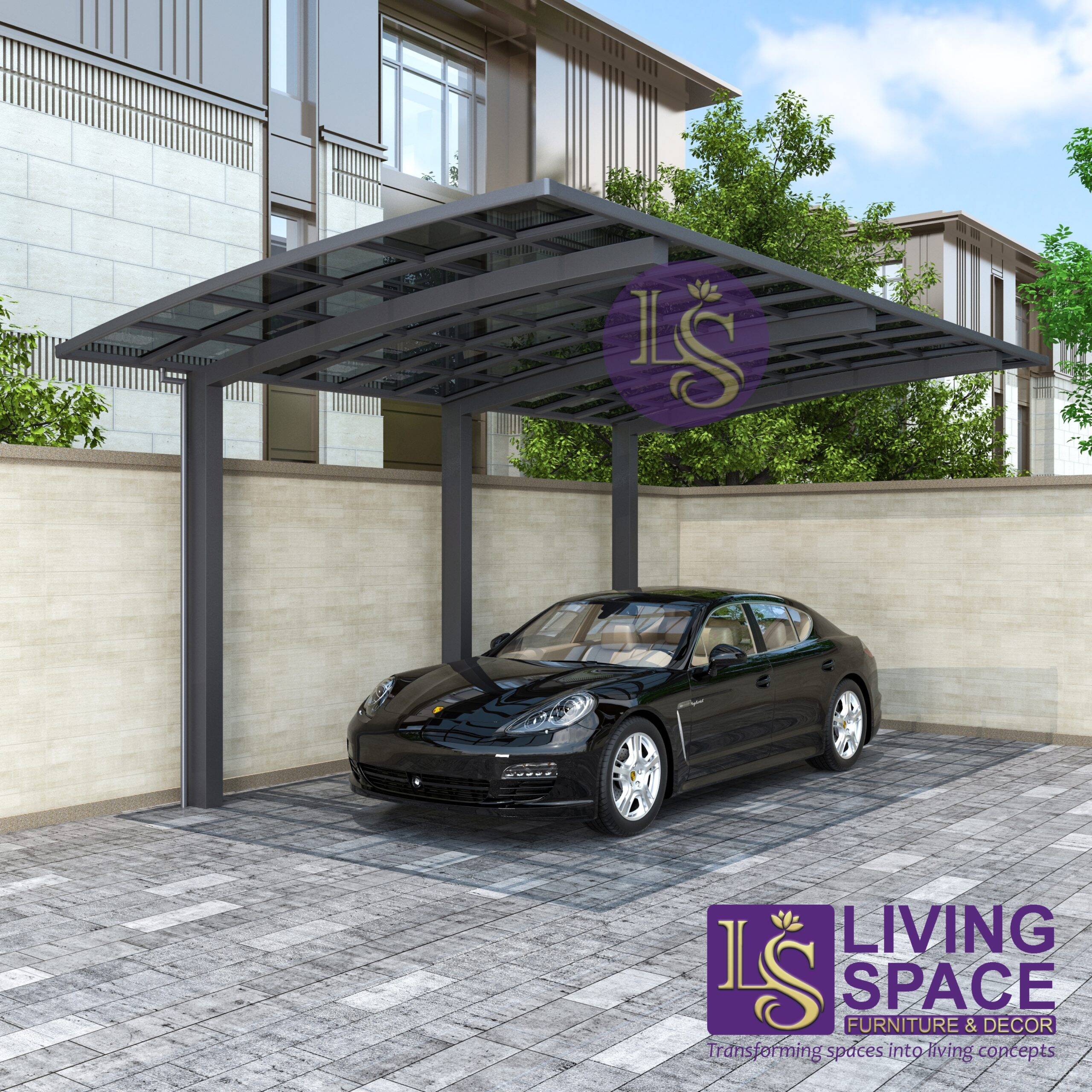 Cantilever Single Carport Grey