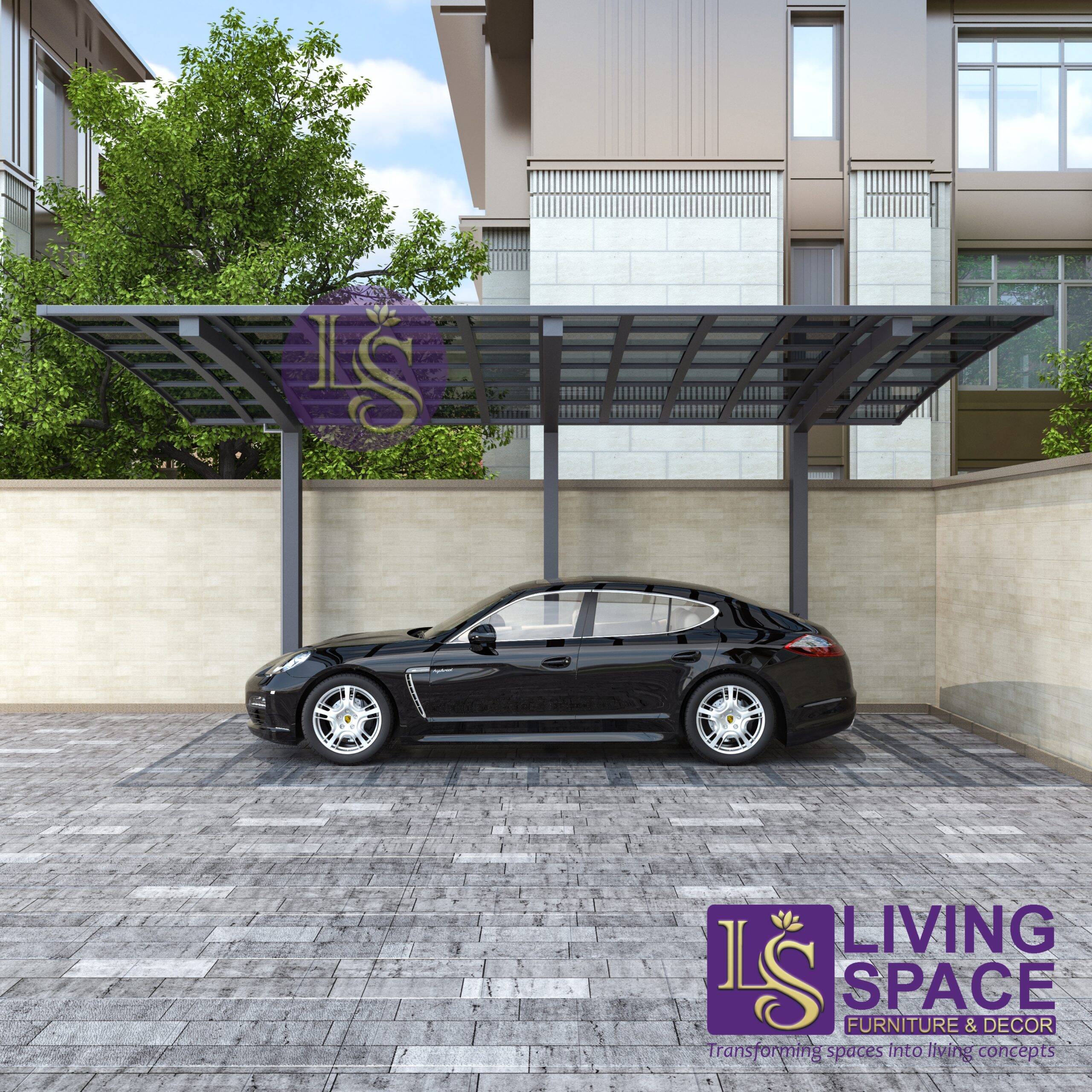 Cantilever Single Carport Grey