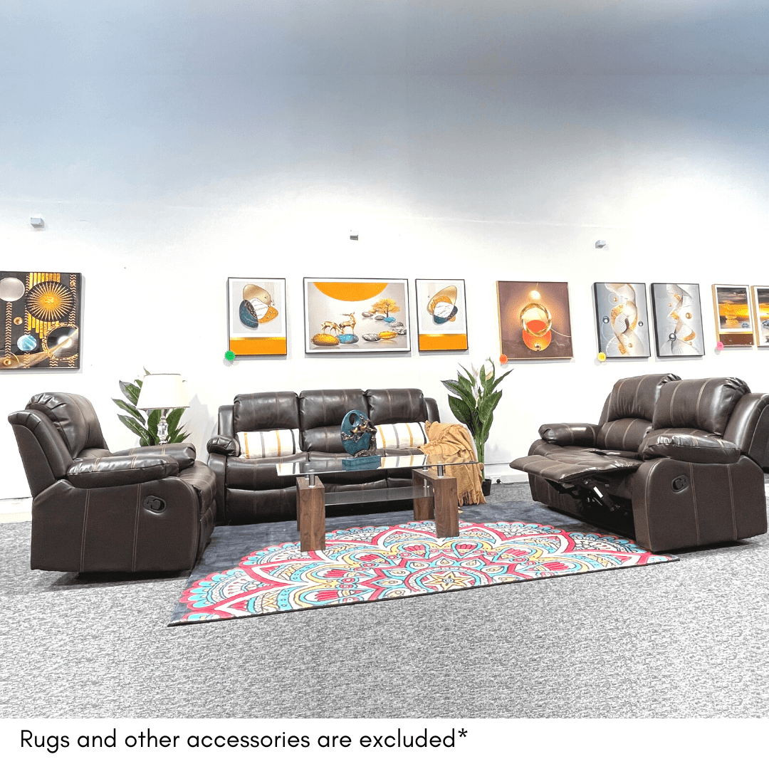 Columbia Recliner Lounge Suite | Brown (3RR+2RR+1R) Display Model