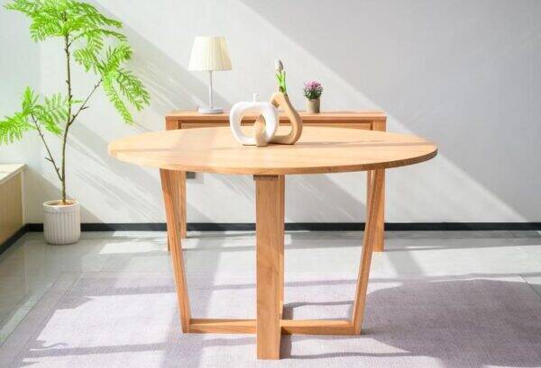 round wooden dining table