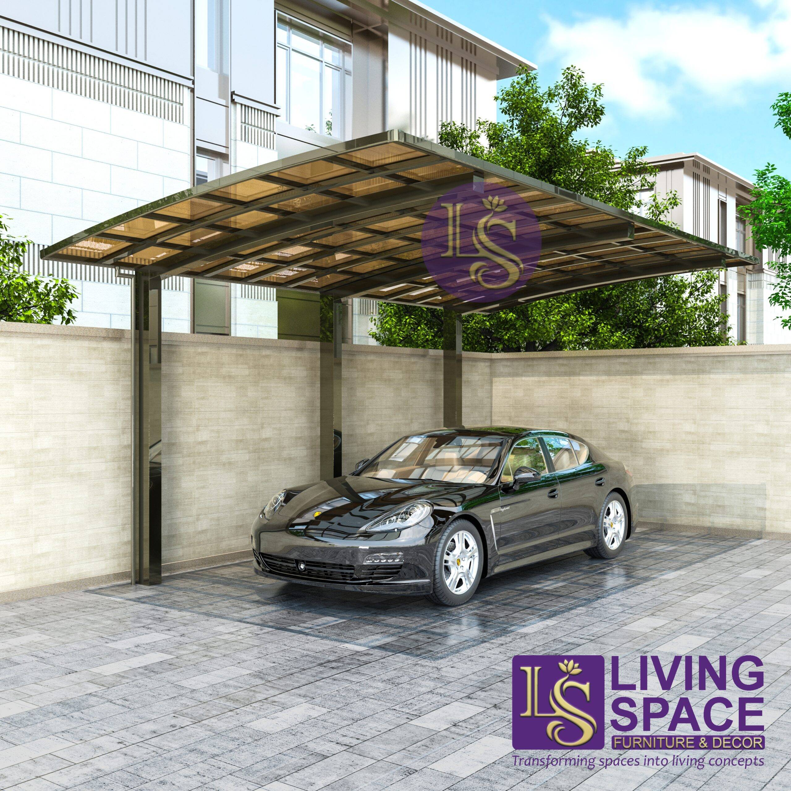 Cantilever Single Carport Champagne